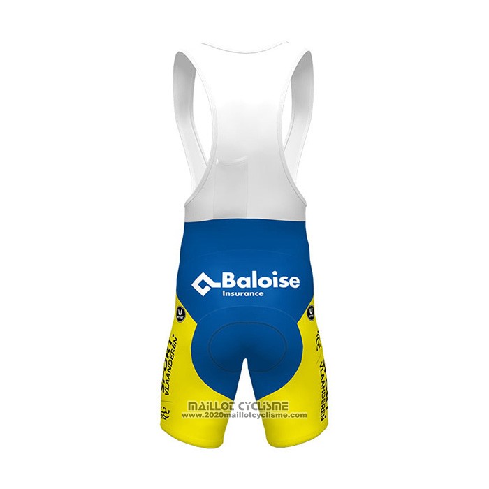 2021 Maillot Cyclisme Sport Vlaanderen-baloise Bleu Blanc Jaune Manches Courtes et Cuissard